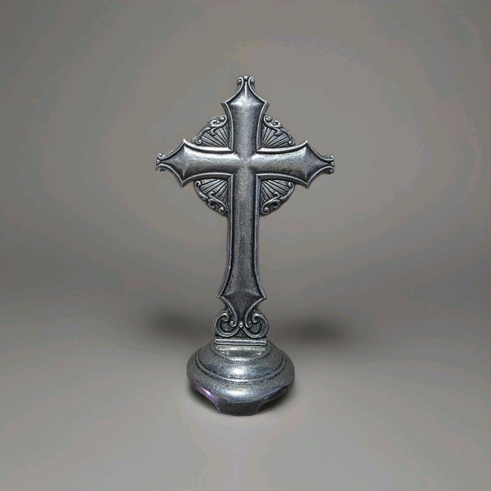 Carson Cross Y2K Medeival Pewter Double Sided Standing 2000 Goth Catholic 8”